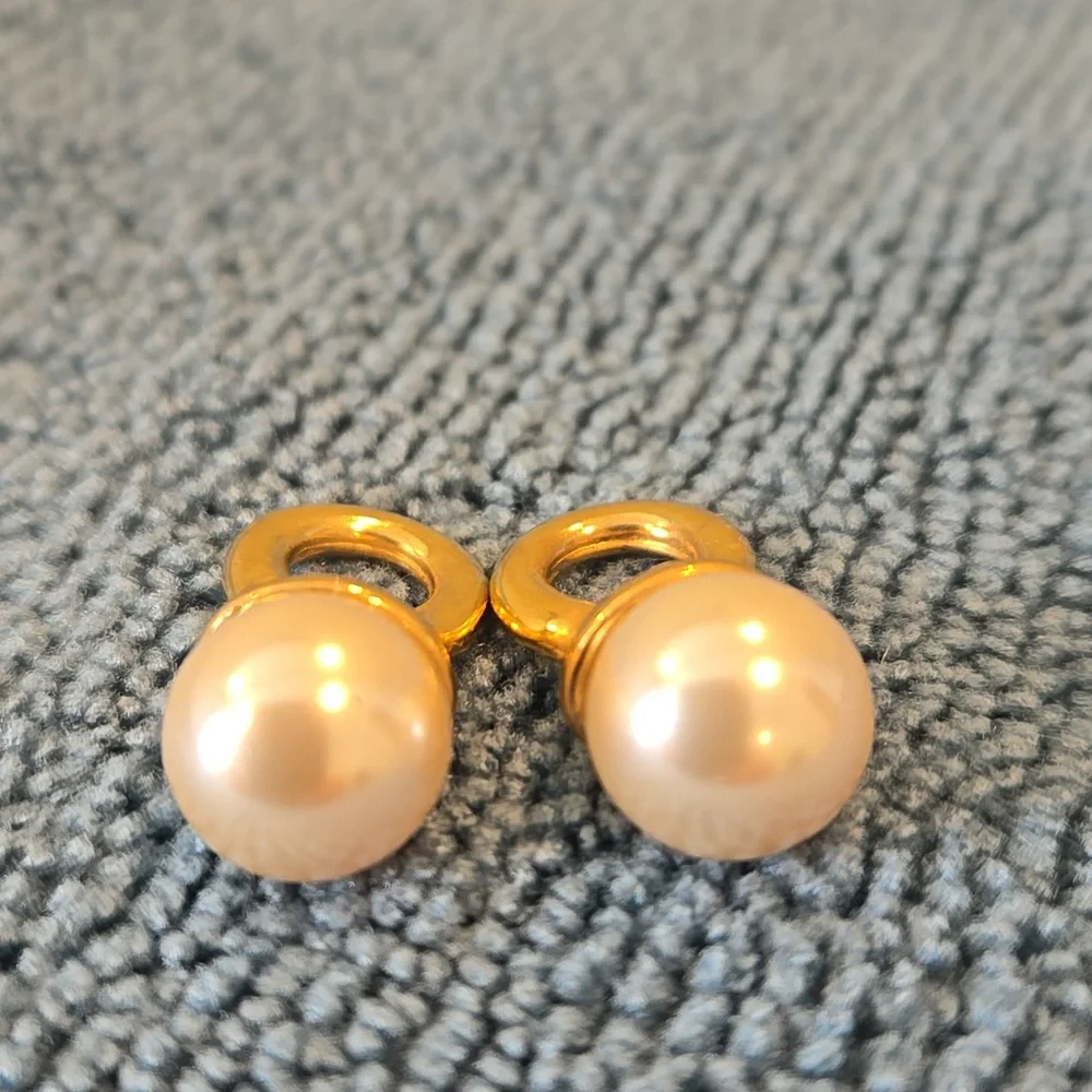 Pearl Drop Dangle Charms Gold Tone | Interchangeable Earring or Necklace Charms - Picture 2 of 5